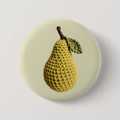 Moderne Granny Geel Groen Haak Pear Fruit Ronde Button 5,7 Cm (Voorkant)