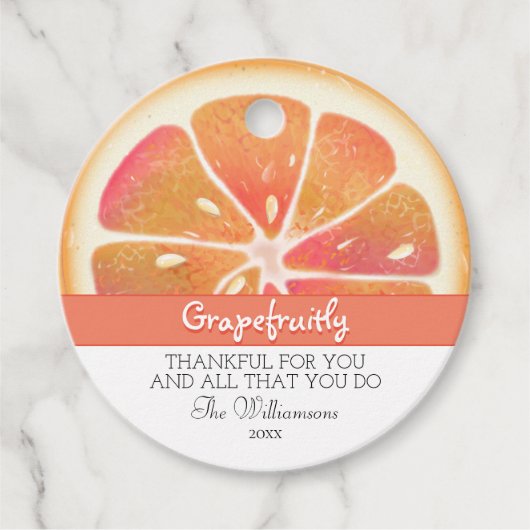 Moderne Grapefruit Fruit Bedankt Bedankjes Labels (Voorkant)