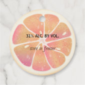 Moderne Grapefruit Fruit Grapefruitcello Bedankjes Labels (Achterkant)