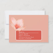 Moderne grapefruit rode aanwezigheid & Maaltijdkeu RSVP Kaartje (Achterkant)