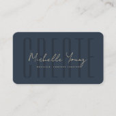 Moderne Graphic Designer Content Creator Donkerbla Visitekaartje (Voorkant)