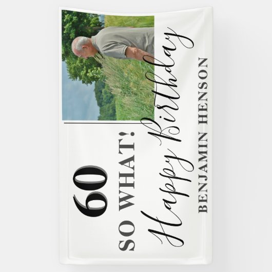 Moderne Grappige 60 Dus wat 60e verjaardag Party F Spandoek (Verticaal)