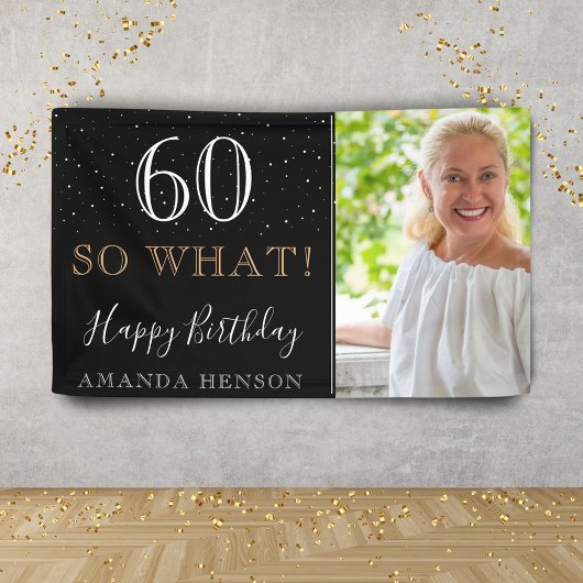 Moderne Grappige 60 Wat Dan Nog 60e Verjaardag Fot Spandoek