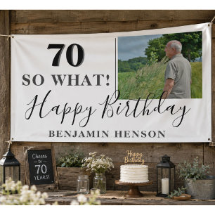Moderne Grappige 70 Dus Wat 70ste Verjaardagsfeest Spandoek