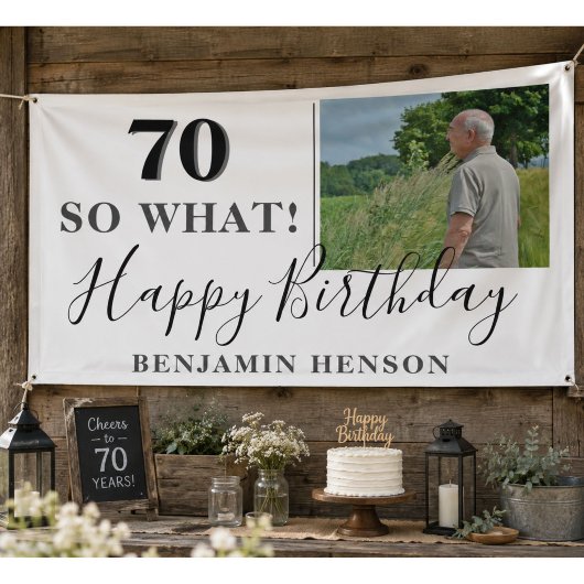 Moderne Grappige 70 Dus Wat 70ste Verjaardagsfeest Spandoek