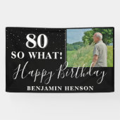 Moderne Grappige 80 Zo Wat 80e Verjaardagsfeestfot Spandoek (Horizontaal)