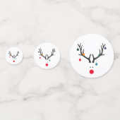 Moderne grappige abstracte Kerst rendier wit rood Confetti (Achterkanten)