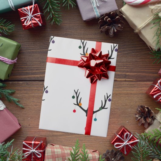 Moderne grappige abstracte Kerst-reuzen op wit Cadeaupapier