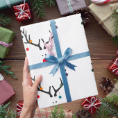 Moderne grappige abstracte Kerst-reuzen op wit Cadeaupapier