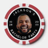 Moderne Grappige Bachelorparty Foto Poker Chips (Voorkant)