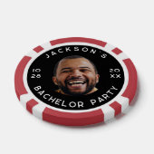 Moderne Grappige Bachelorparty Foto Poker Chips (Enkel)