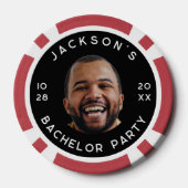 Moderne Grappige Bachelorparty Foto Poker Chips (Achterkant)