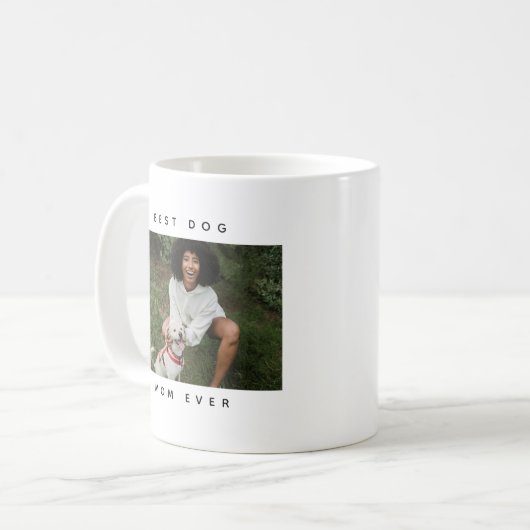Moderne grappige beste hond moeder ooit foto koffiemok (Voorkant links)
