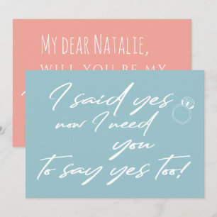 Moderne grappige bridesmaïde typografische voorste kaart