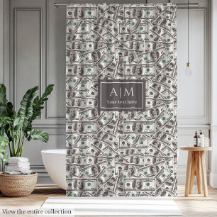 Moderne grappige cadeau voor mensen die van geld h douchegordijn