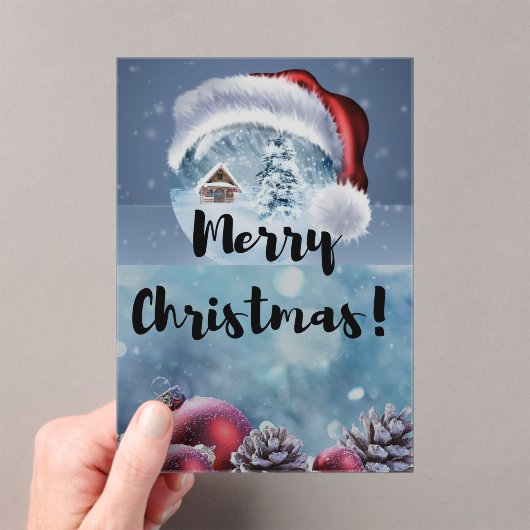 Moderne grappige cute Kerst rendier      Acryl Uitnodigingen (Insitu (Draagbaar))