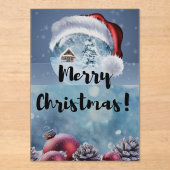Moderne grappige cute Kerst rendier      Acryl Uitnodigingen (Voorkant)