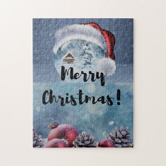 Moderne grappige cute Kerst rendier Legpuzzel (Verticaal)