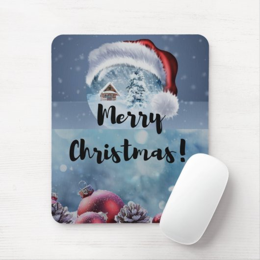 Moderne grappige cute Kerst rendieren Muismat (Met muis)