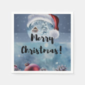 Moderne grappige cute Kerst rendieren Servet (Voorkant)