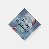 Moderne grappige cute Kerst rendieren Servet (Hoek)
