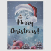 Moderne grappige cute Kerst rendieren Tissuepapier (Voorkant)