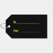 Moderne grappige cute Kerstmis gouden rendier op z Cadeaulabel (Achterkant Horizontaal)