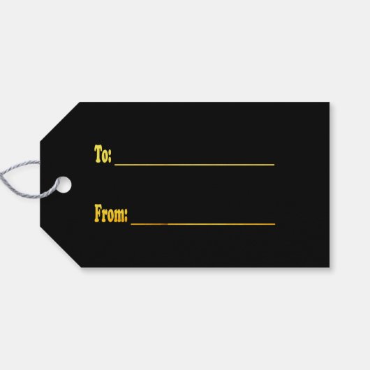 Moderne grappige cute Kerstmis gouden rendier op z Cadeaulabel (Achterkant Horizontaal)