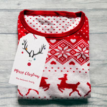 Moderne grappige cute Kerstmis rendier wit