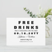 Moderne Grappige Foto Gratis Drinken Save the Date (Staand voorkant)