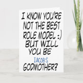 Moderne Grappige Godmother Voorstel Foto Kaart (Voorkant)