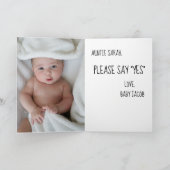 Moderne Grappige Godmother Voorstel Foto Kaart (Binnen)