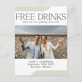 Moderne grappige Gratis drankjes Huwelijk Bewaar d Briefkaart (Voorkant)