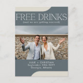 Moderne grappige Gratis drankjes Huwelijk Bewaar d Briefkaart (Voorkant)