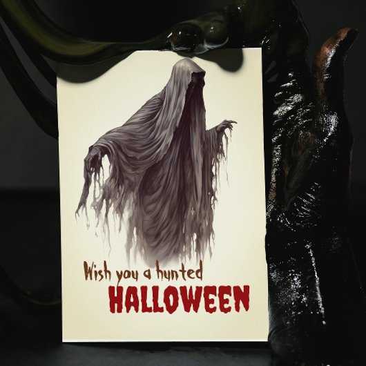 Moderne grappige griezelige spookachtige ghoul ach kaart