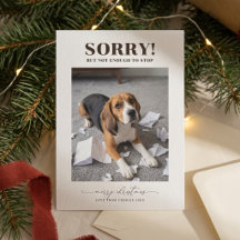 Moderne Grappige Hond Foto Kerst Vakantiekaart
