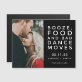 Moderne Grappige Huwelijksfoto Save the Date (Voorkant / Achterkant)