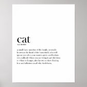 Moderne grappige kat-definitie typografie poster (Voorkant)