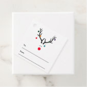Moderne grappige Kerst rendier wit rood Bedankjes Labels (In situ)