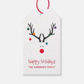 Moderne grappige Kerst-reuzenherten witte feestdag Cadeaulabel (Voorkant)