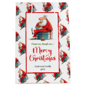 Moderne grappige kerstman cadeautas rood groen fee (Voorkant)