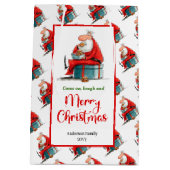 Moderne grappige kerstman cadeautas rood groen fee (Achterkant)