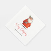 Moderne Grappige Kerstman Kerst Diner Servetten (Hoek)