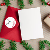 Moderne grappige Kerstmis rendieren op wit Ronde Sticker