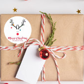 Moderne grappige Kerstmis rendieren op wit Ronde Sticker