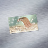 Moderne, grappige, kleurrijke, mousserende HAIR lo Magnetisch Visitekaartje (Voorbeeld)