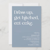 Moderne Grappige Minimale Typografie Stoffig Blauw Kaart (Voorkant)