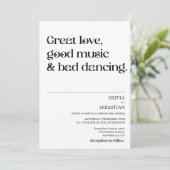 Moderne Grappige Minimalistische Typografie Witte Kaart (Staand voorkant)