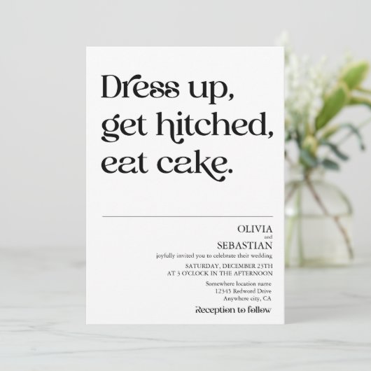 Moderne Grappige Minimalistische Typografie Witte  Kaart (Staand voorkant)