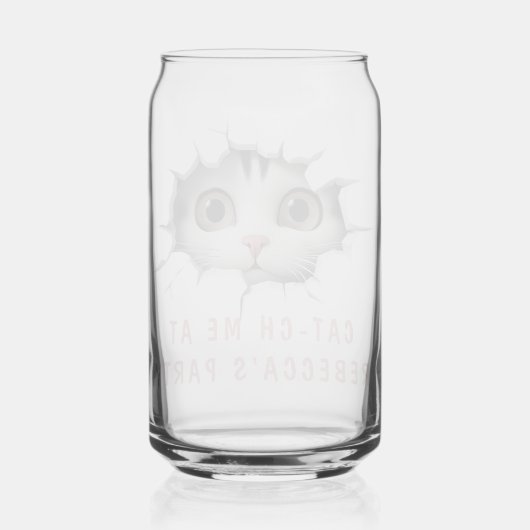 Moderne Grappige Ongebruikelijke Custom Dier Kat V Blikvorm Glas (Achterkant)